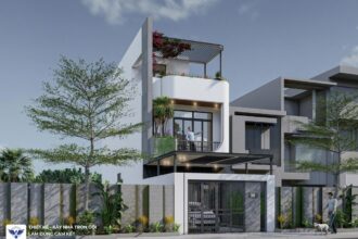 Nhà phố 2 tầng 1 tum hiện đại tại Bắc Giang