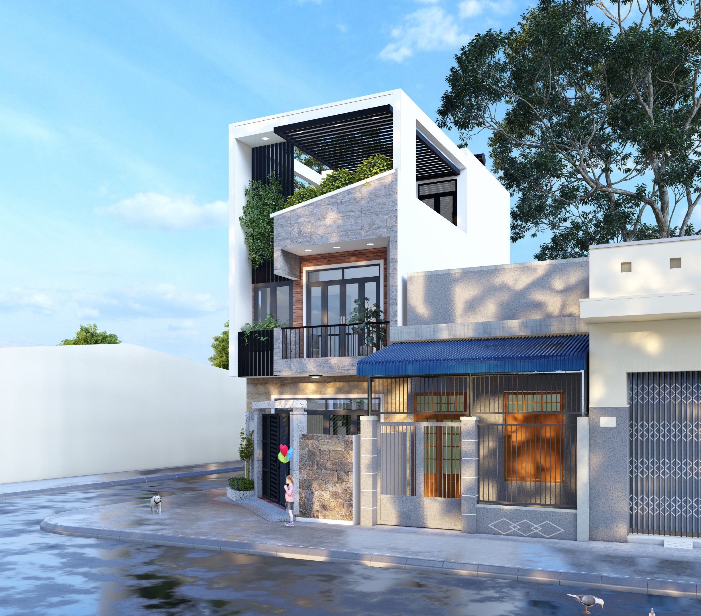 Các kiến trúc sư dựa vào ưu điểm của địa hình để tạo ra mẫu nhà đẹp