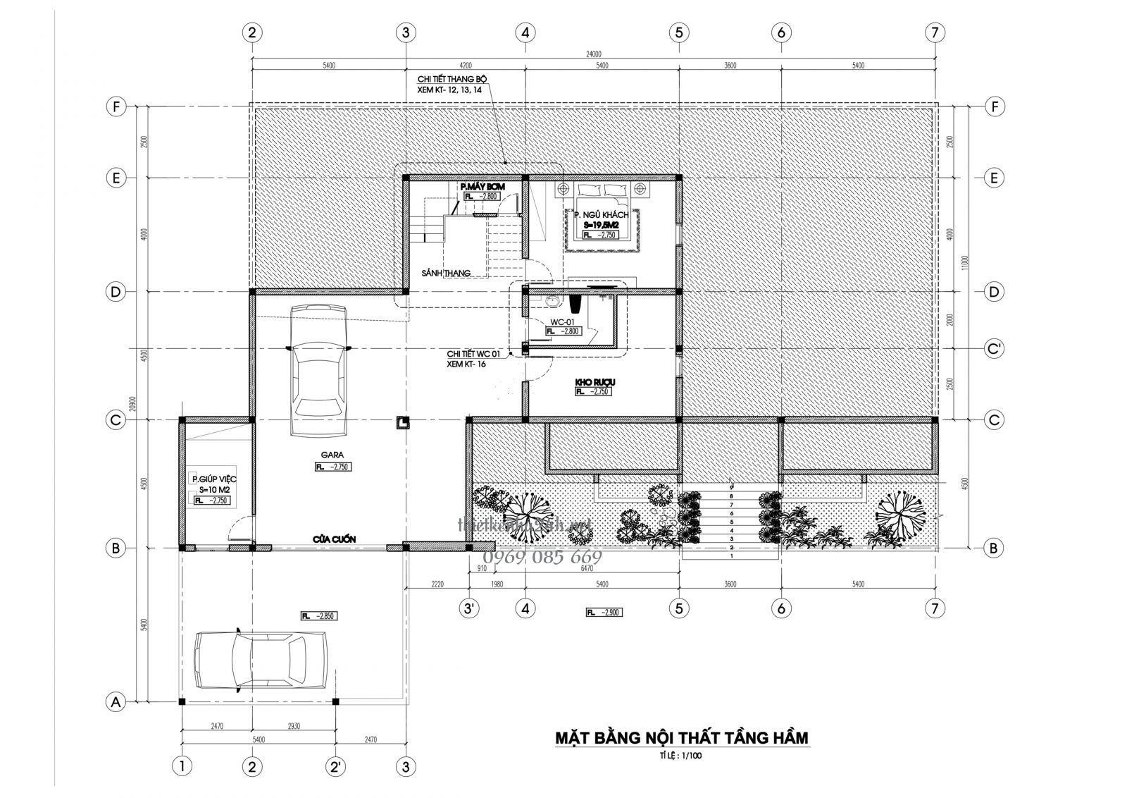 Bản vẽ tầng hầm