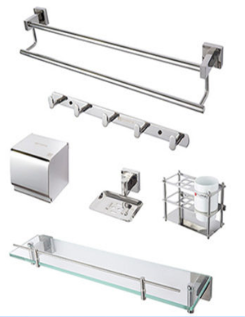 Phụ kiện 5 món (Gương, móc áo, máng khăn, kệ góc, để giấy)